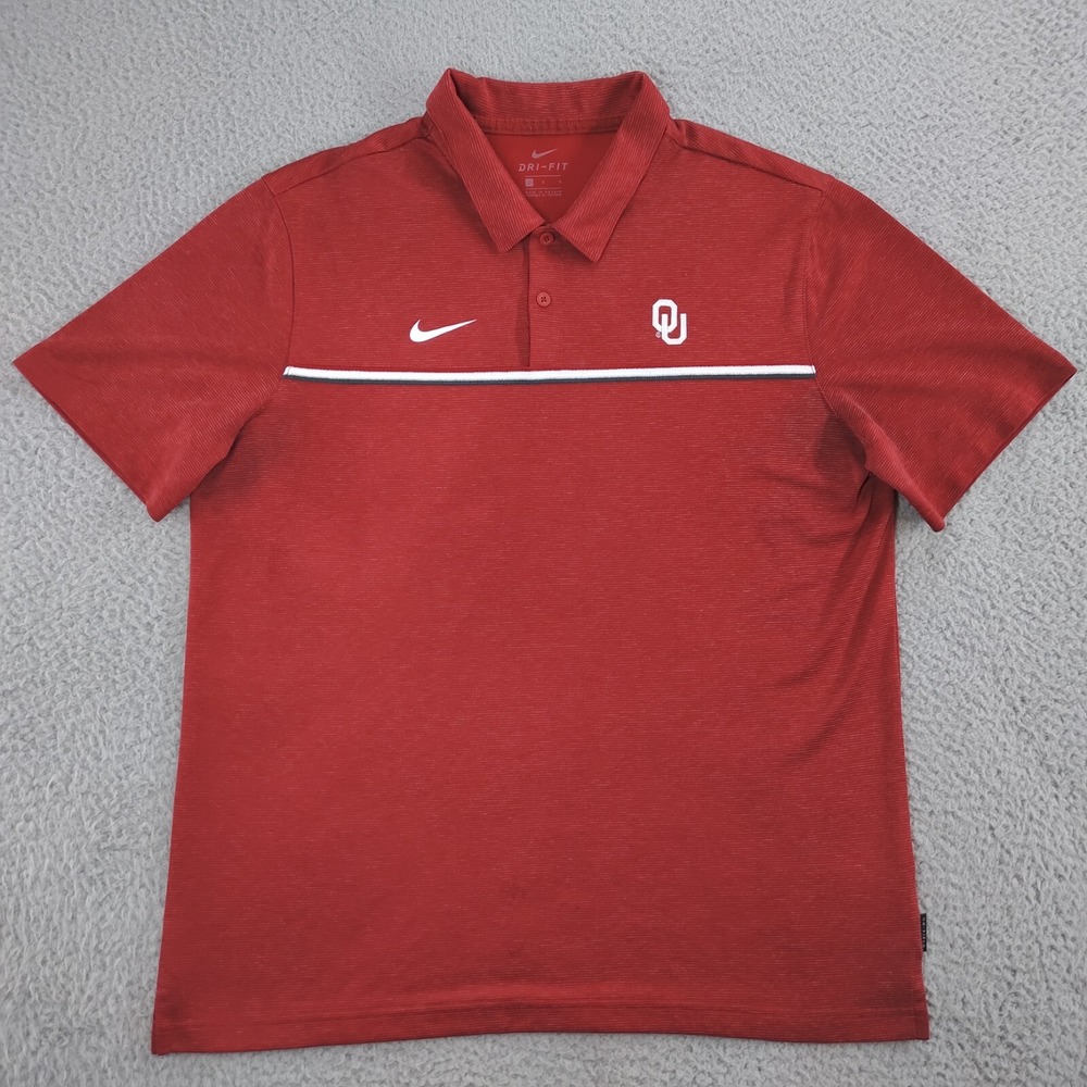 Nike Oklahoma Sooners Polo Mens Large Red Good NCAA Football CN7859-698